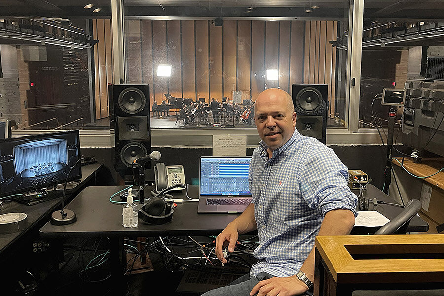 James Connell recording the Dallas Chamber Orchestra